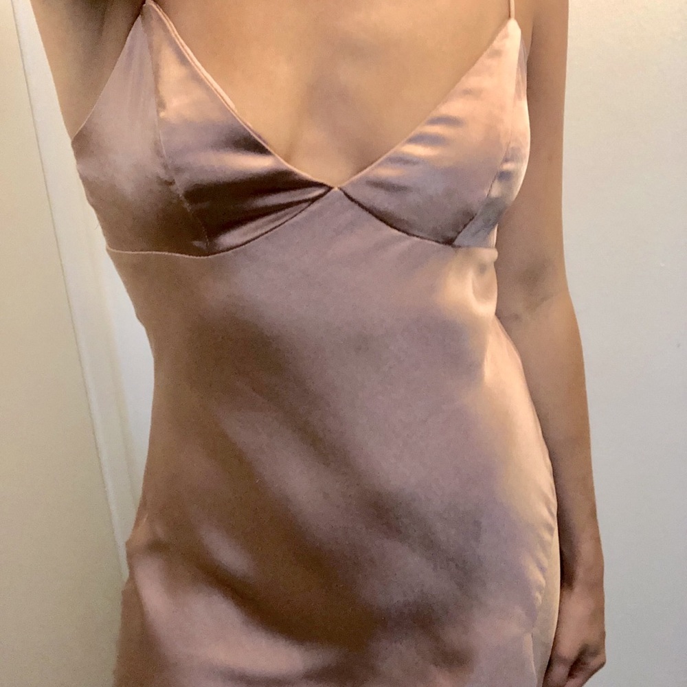 Brand new dusty rose satin dress